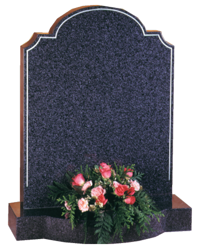 Granite Headstone - Shaped top with scolloped corners