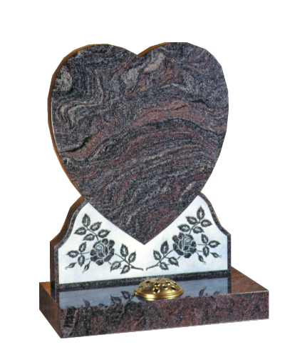 Granite Headstone - Beautiful shaped heart