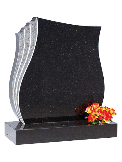 Granite Headstone - Sandblasted & shaped feature edge