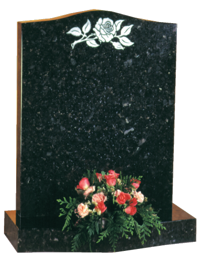 Granite Headstone - Ogee top headstone with ogee base