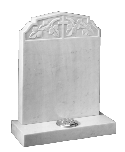 Marble Headstone - Peon top with ogee shoulders