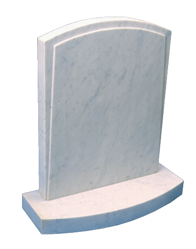 Marble Headstone - Oval top to headstone and base