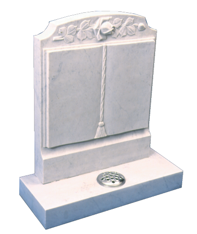 Marble Headstone - Worked book to face