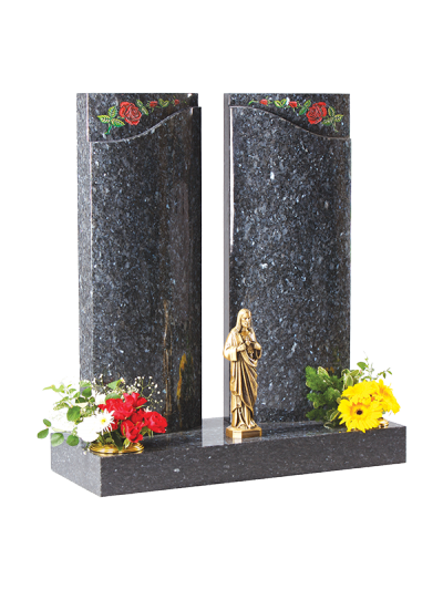 Granite Headstone - Square columns with curved face