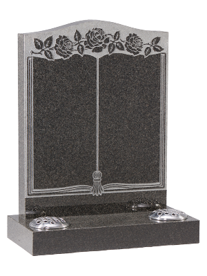 Granite Headstone - With sandblast book design