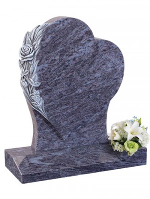 Granite Lawn Heart With Carved Roses