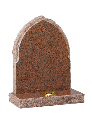 Granite Rustic Headstone - Gothic design with rustic rebate edge